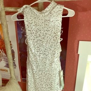 White sequins prom dress